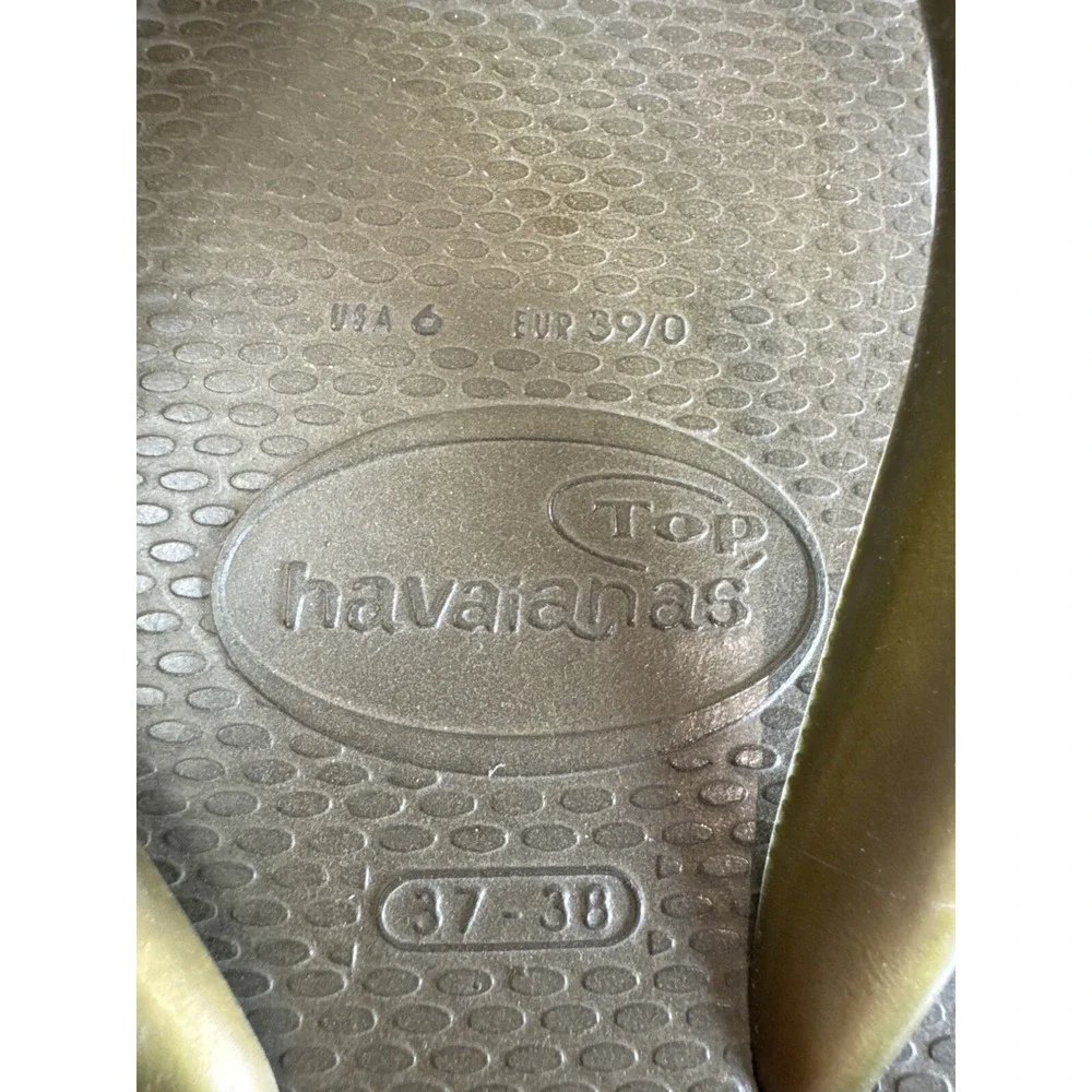 Havaianas Top Gold Flip Flops Size 6/37-38 Rubber Sandals‎ For Women